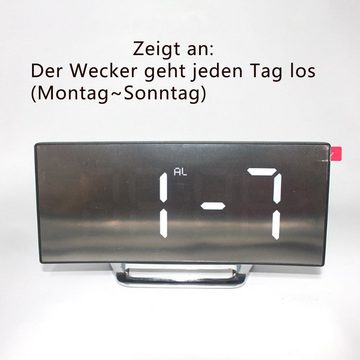 Dekorative Wecker Wecker LED Digital, Spiegel-Wecker, Alarmwecker,Tischuhr (Batterie Nicht Enthalten)