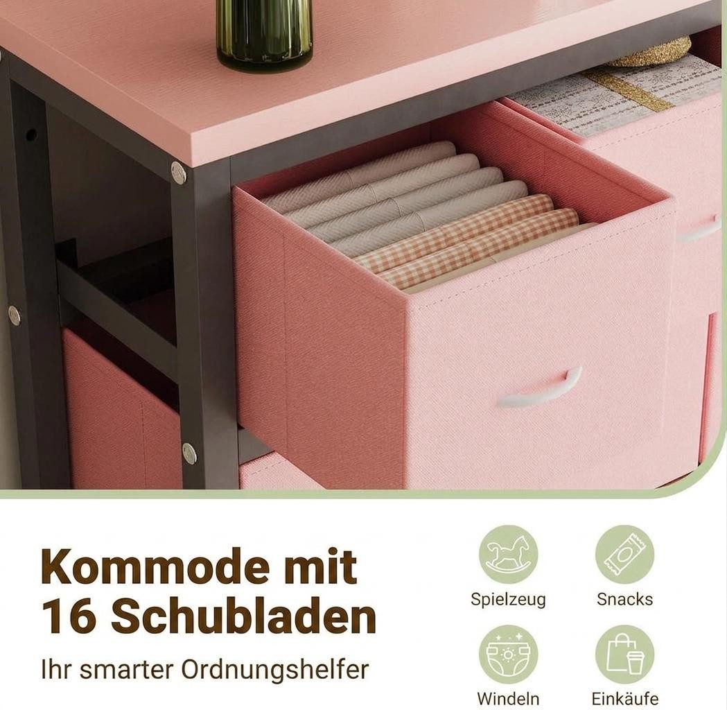 GarveeMore Kommode Aufbewahrungsschrank mit 16 Schubladen 103*30*130cm – Bild 4 von 5