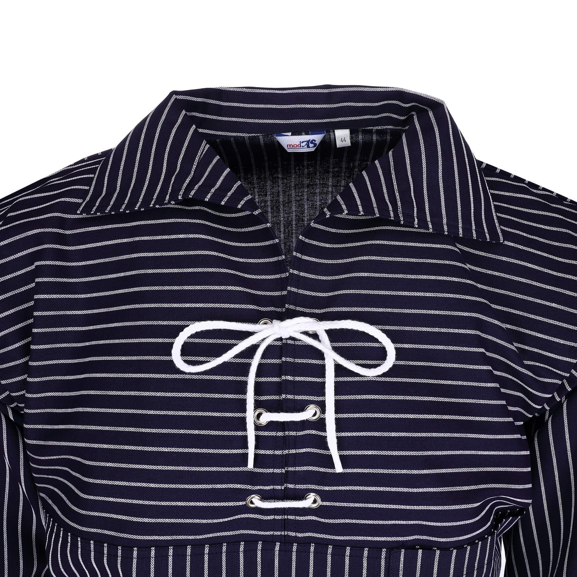 modAS Langarmhemd 1051 Unisex Original Takelhemd - Fischerhemd mit Kordelschnürung