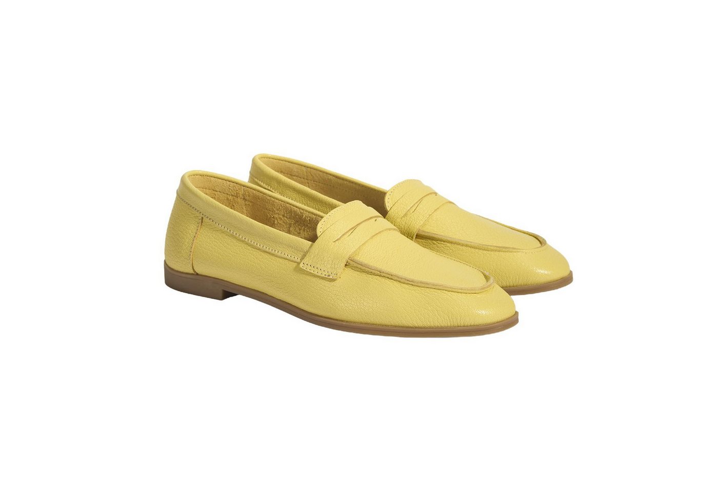Desa Desa Damen-Lederpantoletten – Flacher Absatz, ohne Verschluss Loafer