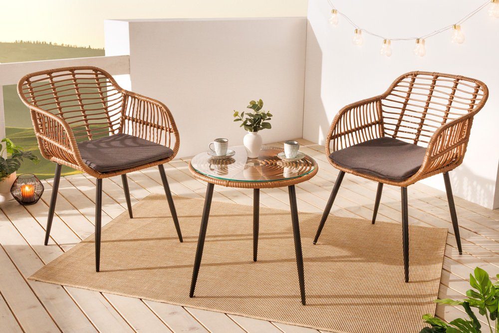 riess-ambiente Balkonset PARIS braun, (Set, 3-tlg), günstig online kaufen