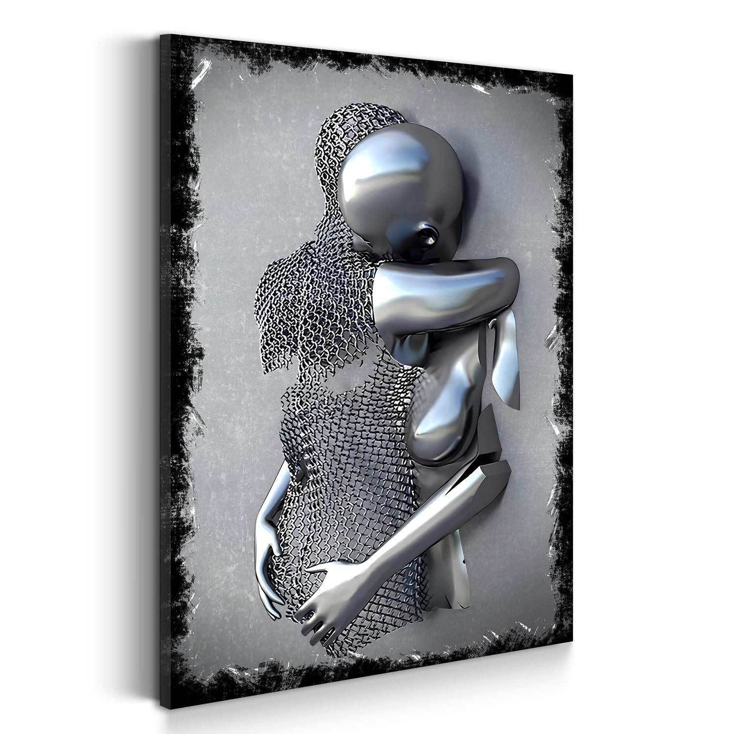 Artedinoi Leinwandbild Metallfigur Two Lovers Abstrakt Leinwandbild Wandbil günstig online kaufen