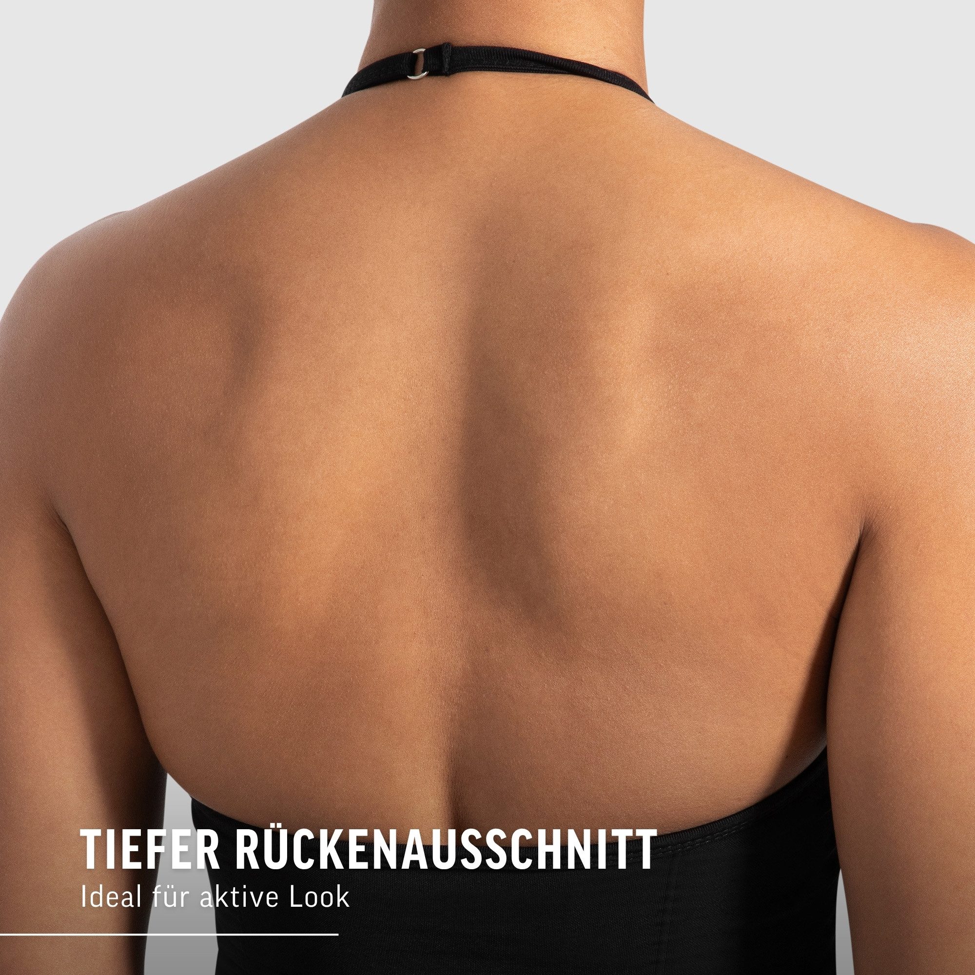 Smilodox Tanktop Malena, Crop Neckholder Sporttop, Ringdetails, Rückenfrei Tanktop nahtlos figurbetont, Sport Freizeit Yoga stylische Looks