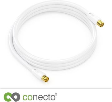 conecto conecto TV/SAT Antennenkabel, Koaxial Kabel, weiß TV-Kabel, (100 cm)