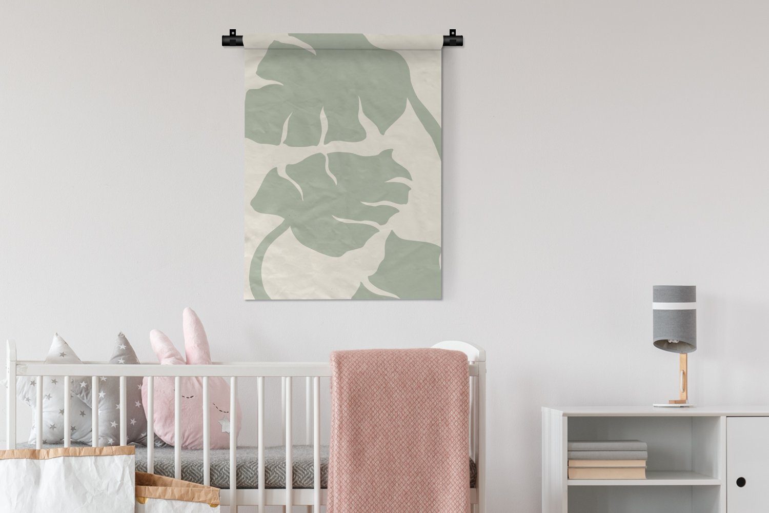 Monstera Tapisserie, Blätter Pflanzen, der - Wand, Schlafzimmer Wohnzimmer, für Grün Deko an - - Wanddekoobjekt MuchoWow
