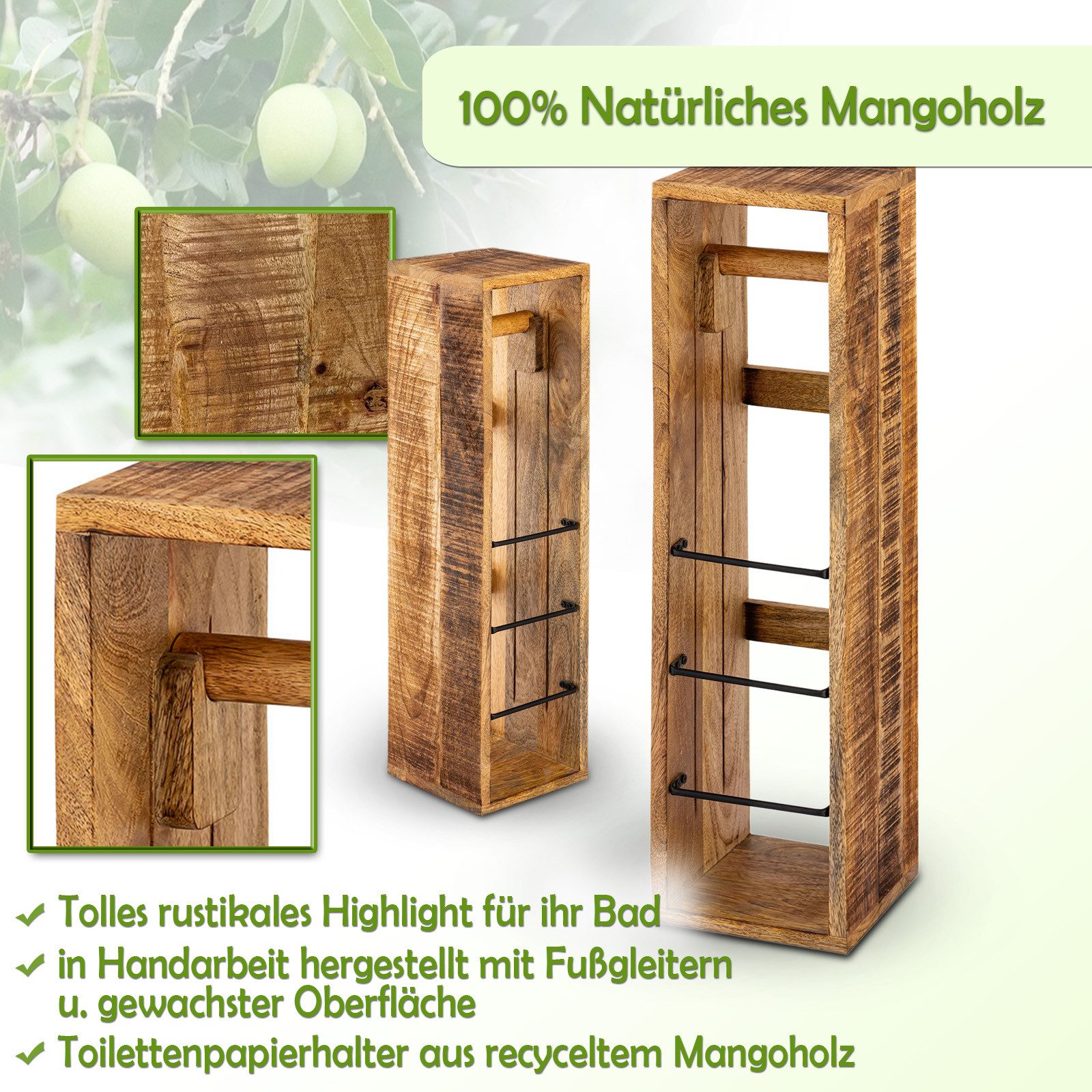 Amagohome Toilettenpapierhalter Klopapierhalter Toilettenpapierhalter Holz günstig online kaufen