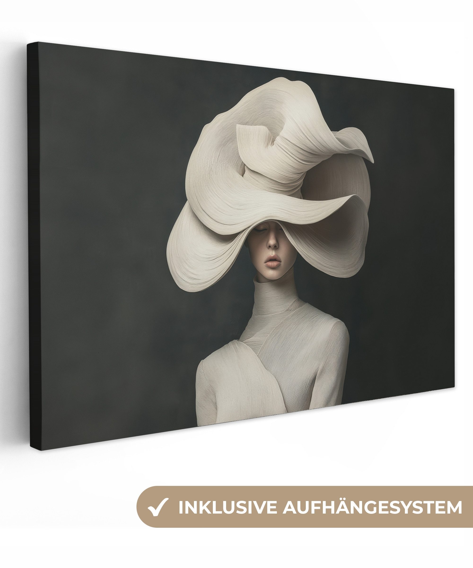 OneMillionCanvasses® Leinwandbild Modern - Frau - Hut, Fotodruck (1 St), Le günstig online kaufen