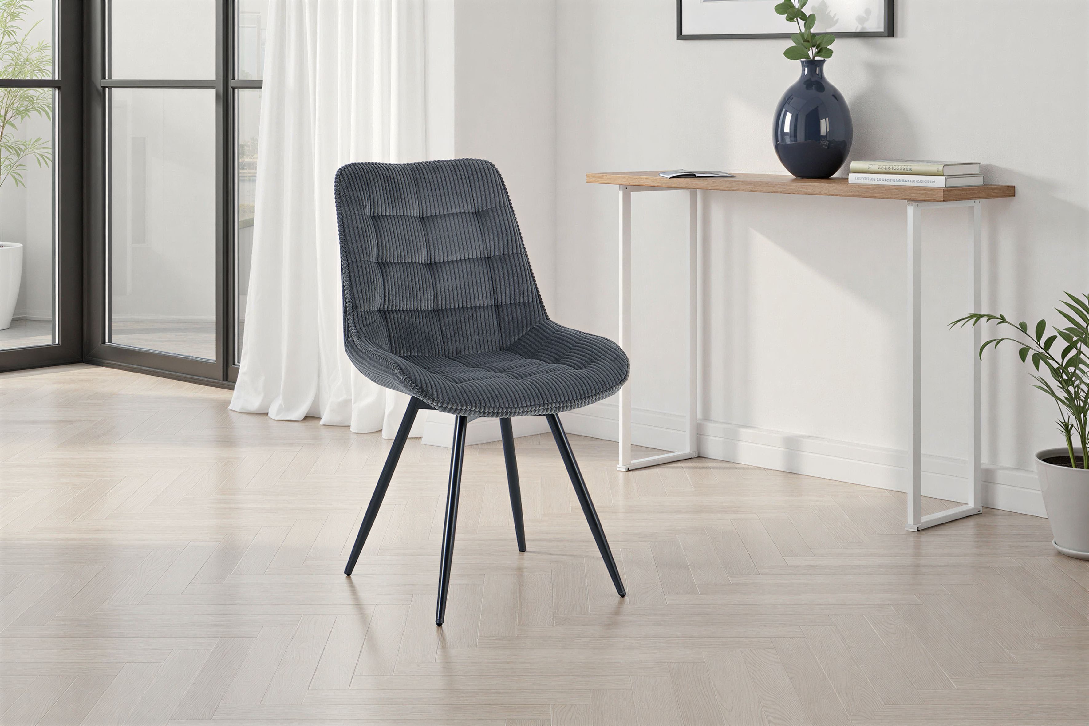 OTTO home Esszimmerstuhl Catania (Set, 2 St), bequemer Stuhl, 360 Grad drehbar in verschiedenen Stoffen und Farben.