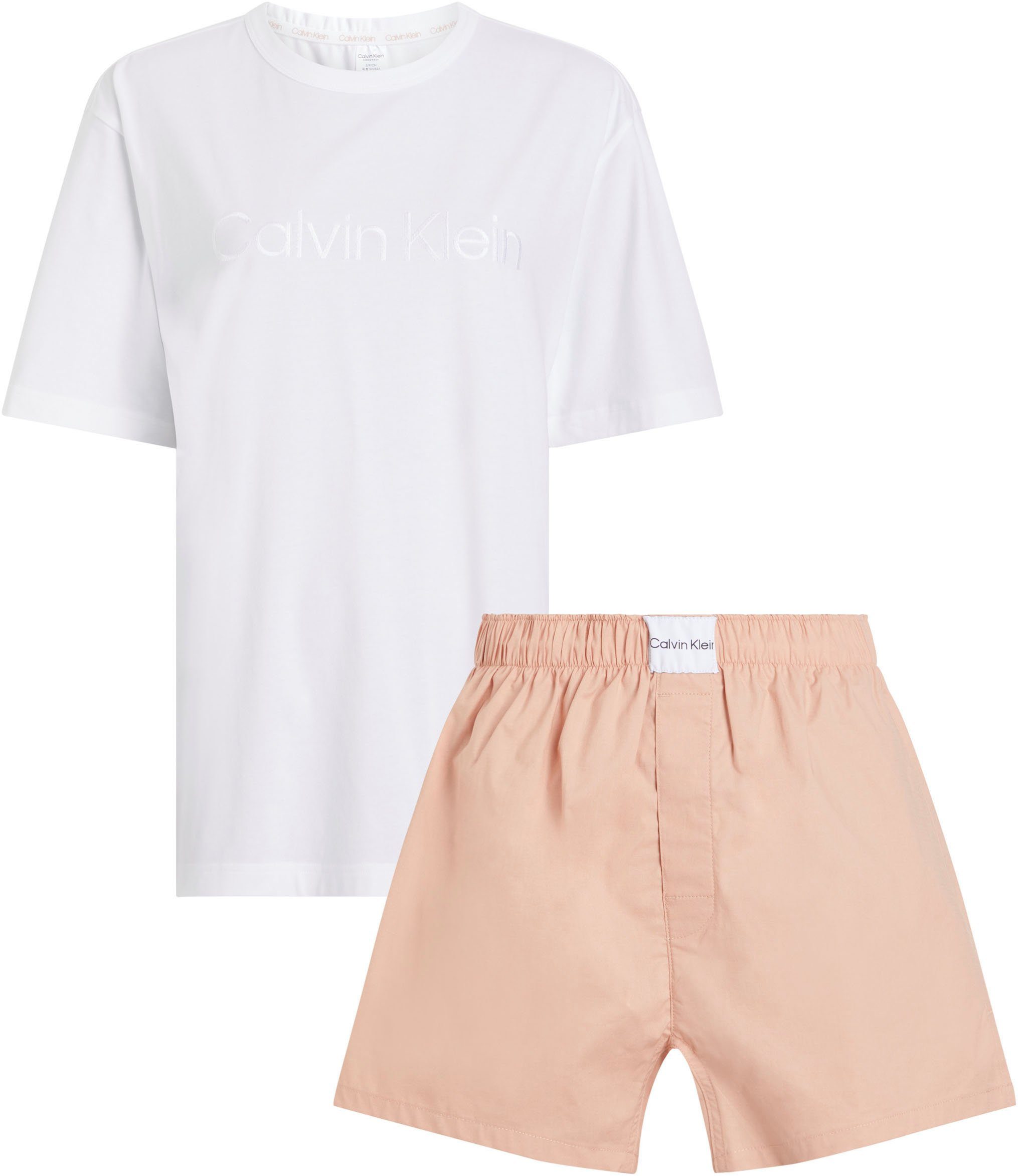 Calvin Klein Underwear Pyjama S/S SHORT SET (Set, 2 tlg) mit Logostickerei auf der Brust