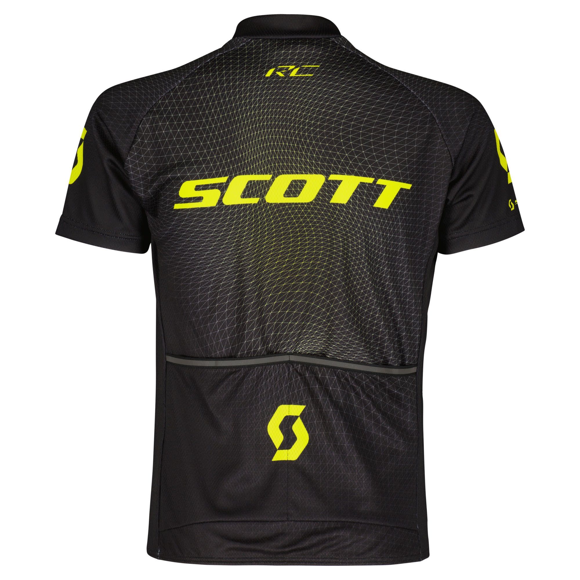 Rc Yellow - Kinder Scott Sulphur Junior Scott S/sl Shirt Radtrikot Pro Black