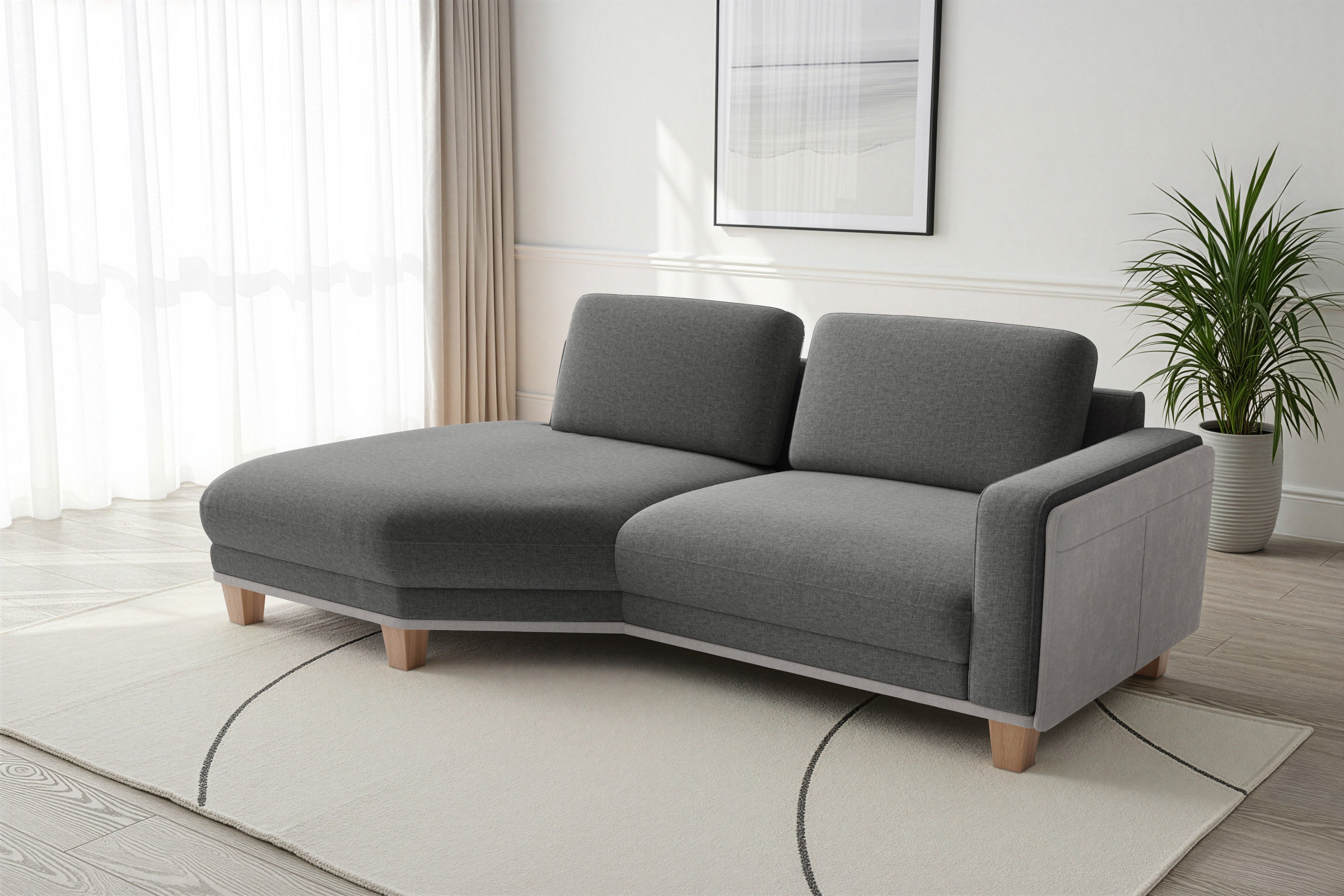 sit&more Ecksofa Concept, Modernes Sofa in drei Fußfarben zur Auswahl