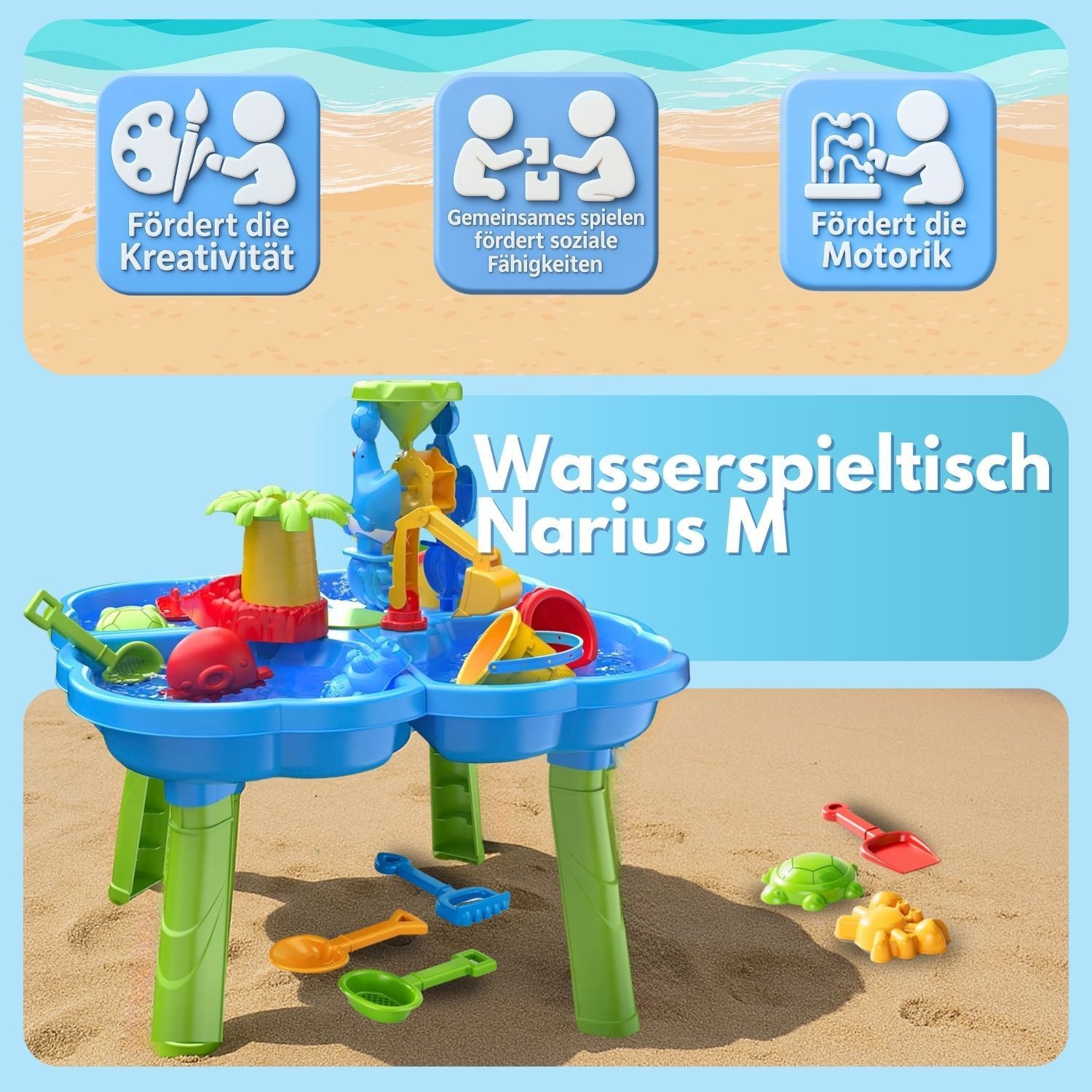 Coemo Wasserspieltisch NARIUS M, (20-tlg), Sand- günstig online kaufen