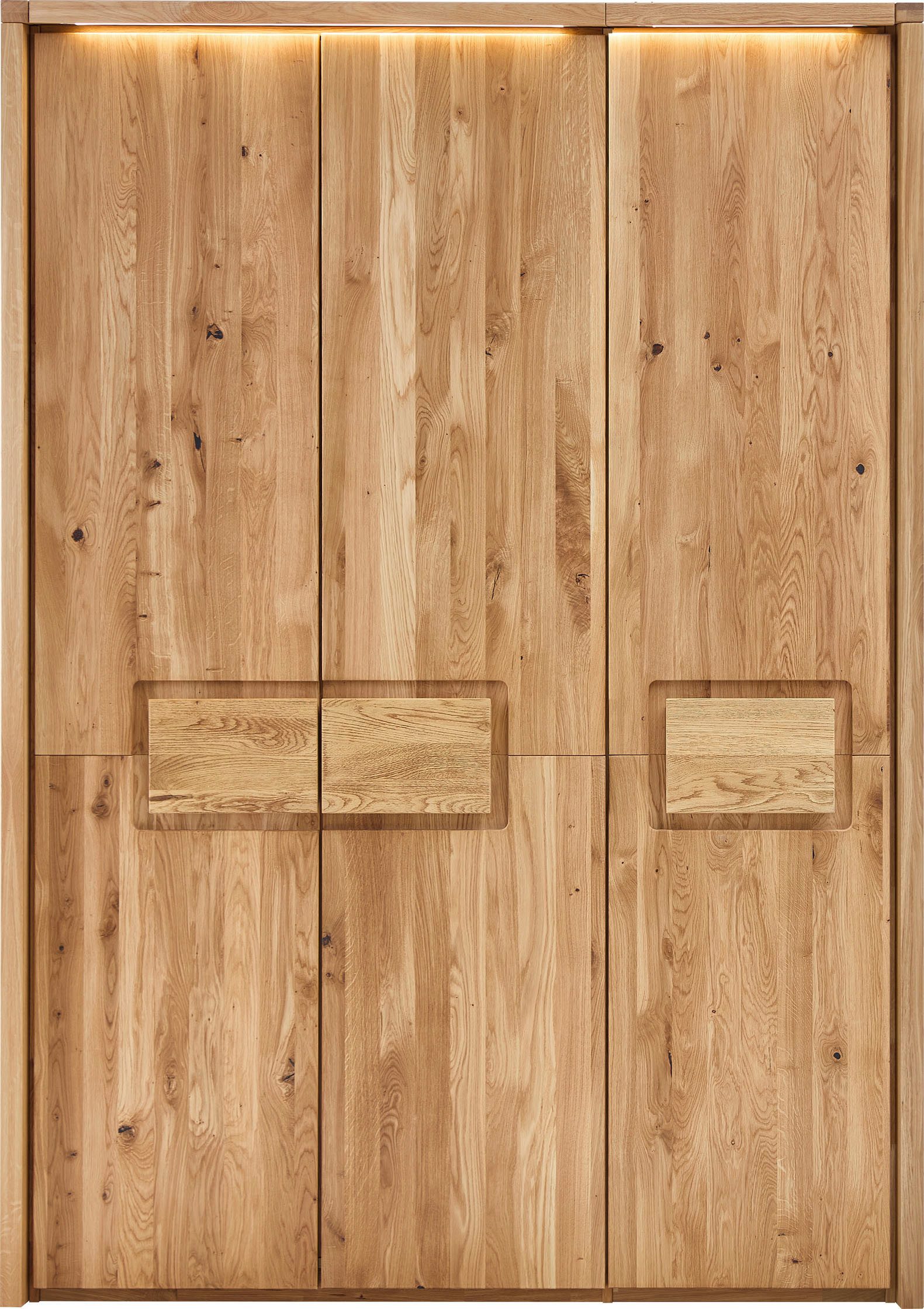 Home affaire Kleiderschrank Ambroise, aus Wildeiche, inkl. Passepartout Massivholz-Kleiderschrank, im 50 cm Raster planbar
