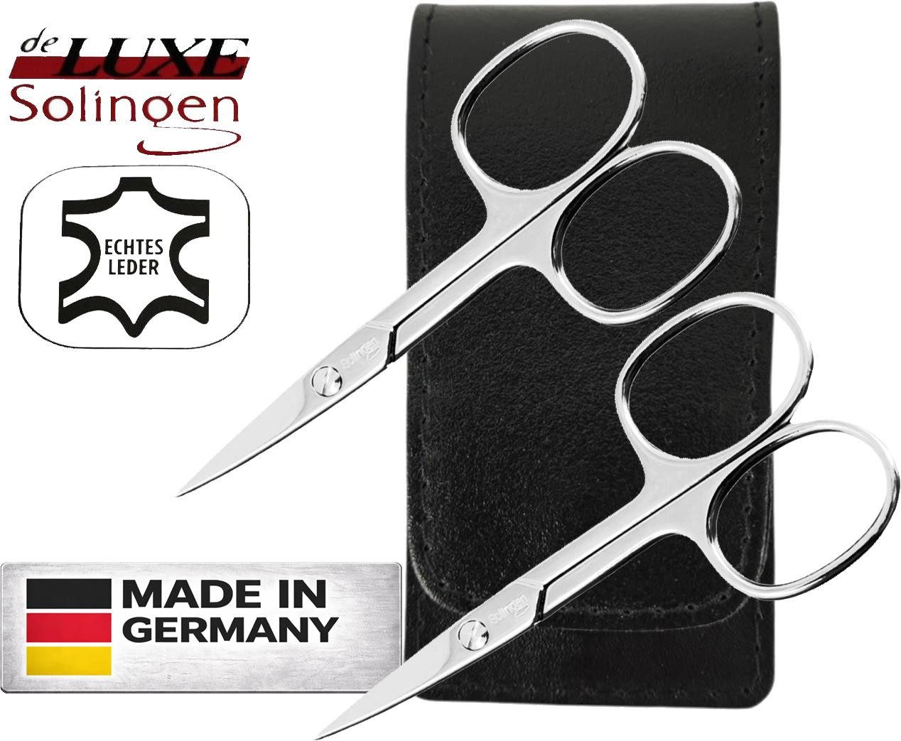 EloModa Nagelschere 2x Solingen Nagelschere gehärteter Stahl – Extra scharf mit gebogener, (2-tlg), gebogener Schnittfläche