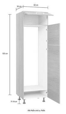 KOCHSTATION Kühlumbauschrank KS-Trea SKG-195-145 für integrierte Kühl-Gefrierkombi 145,0 cm, Breite 60 cm, Höhe 195 cm