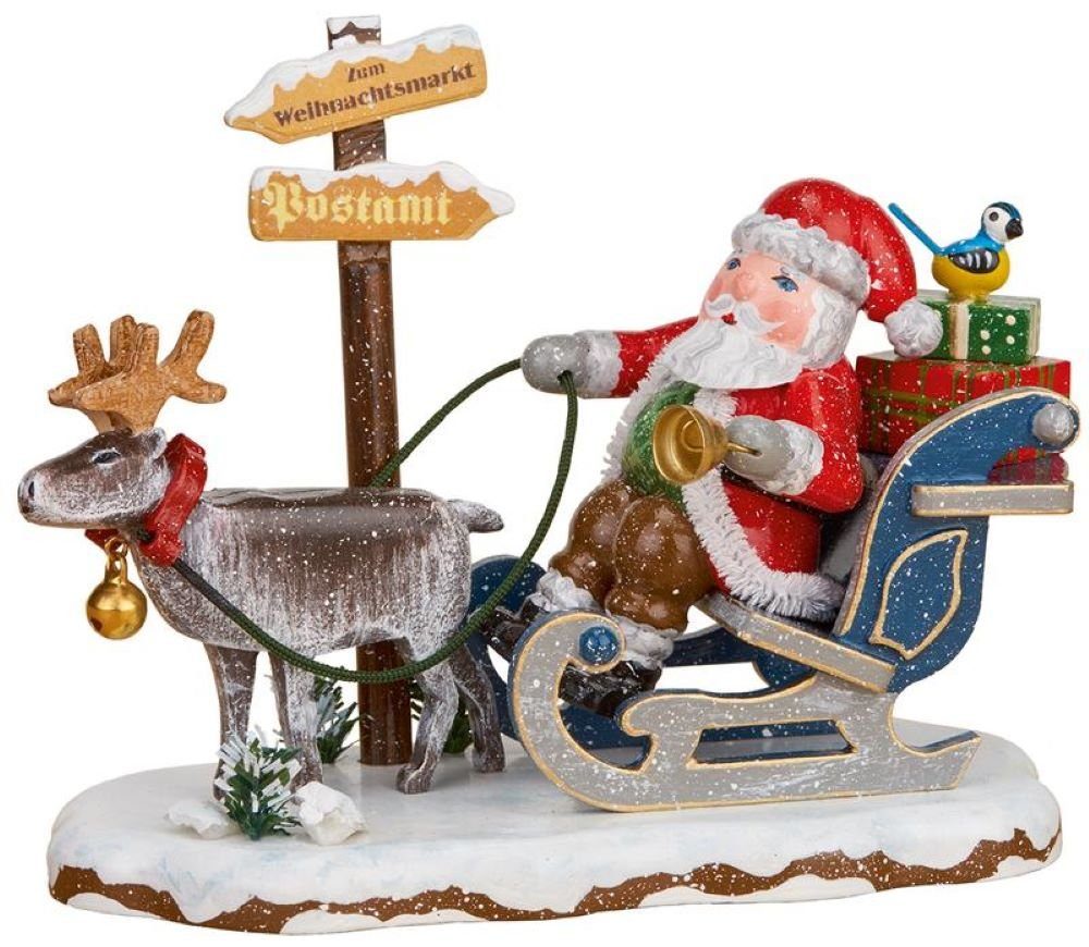 Hubrig Volkskunst GmbH Sammelfigur Winterkind Hurra der Weihnachtsmann kommt, Höhe ca. 8 cm, handbemalt