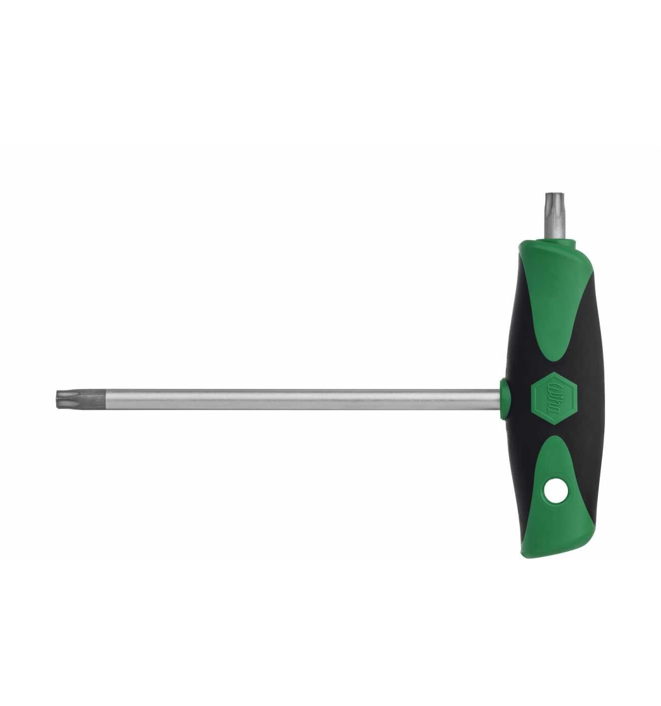 T20, Seitenabtrieb Stiftschlüssel mit Quergriff Wiha ComfortGrip mit TORX (26174) mattverchromt,