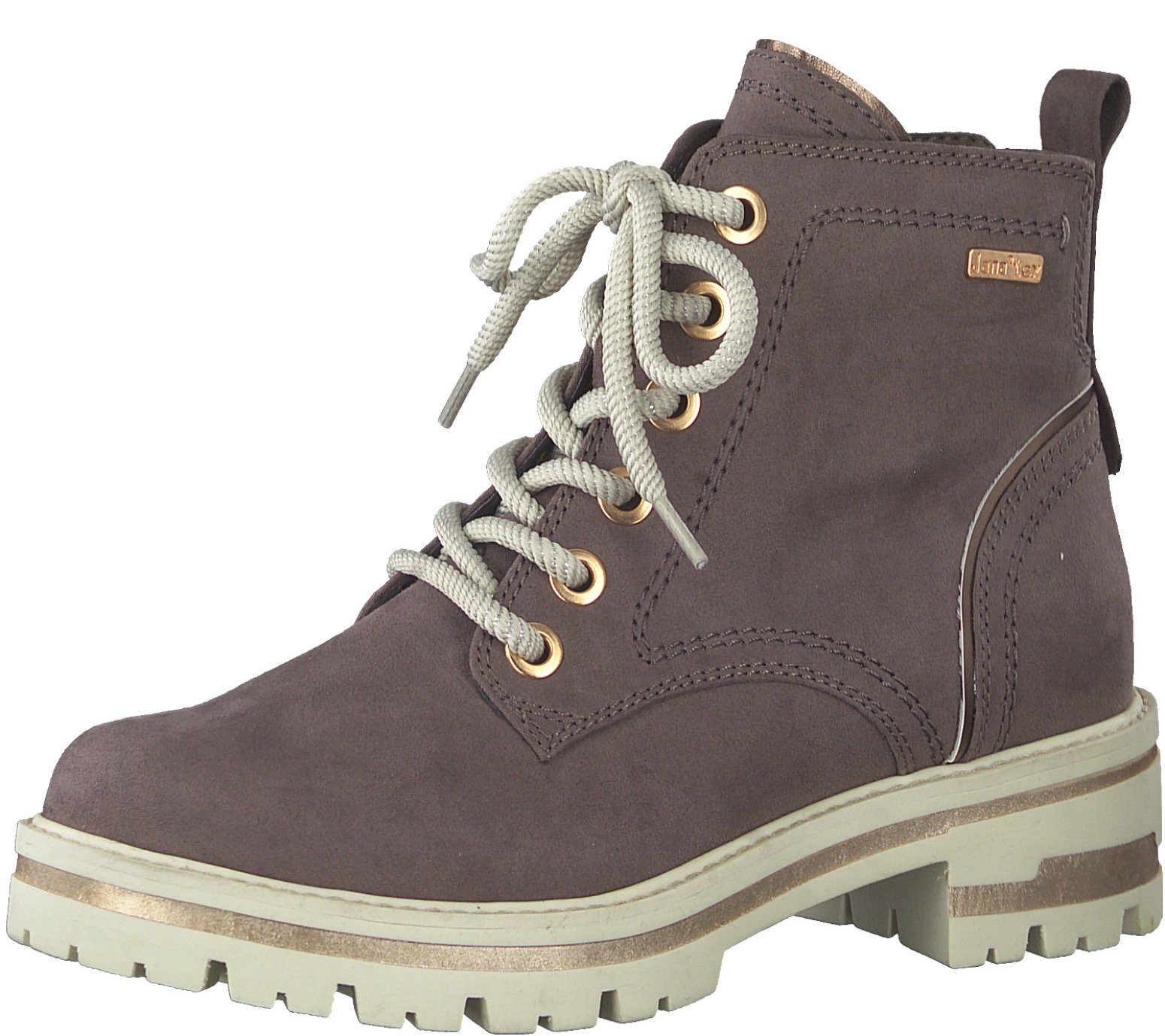 Jana Winterboots mit dezenten Metallic-Details, G-Weite taupe