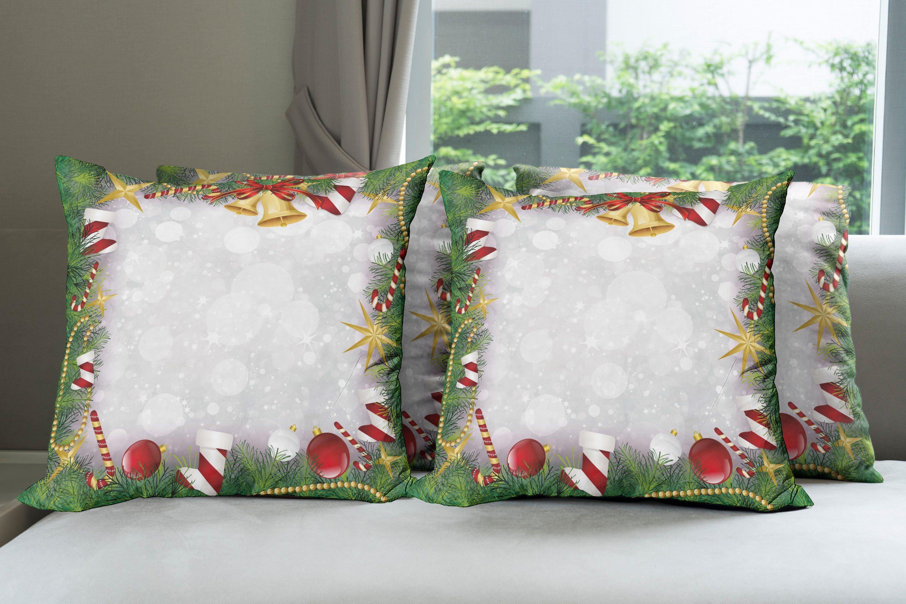 Stück), Kissenbezüge Doppelseitiger (4 Digitaldruck, Heiligabend Weihnachten Accent Abakuhaus Modern Noel Nacht