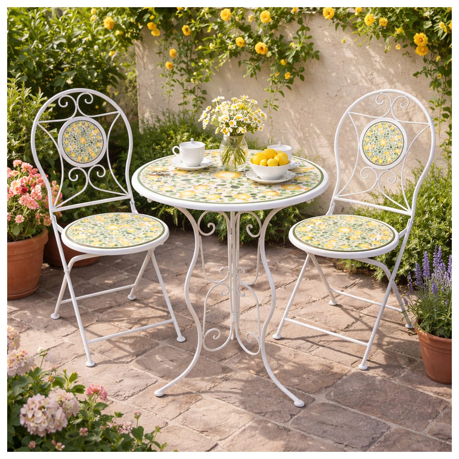 HTI-Living Gartentisch Gartentisch Menton Weiß (Stück, 1-St., 1 Gartentisch)