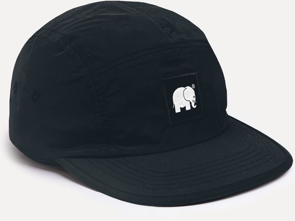 Trendsplant Snapback Cap Water Repellent Nylon Five Panel Cap Black