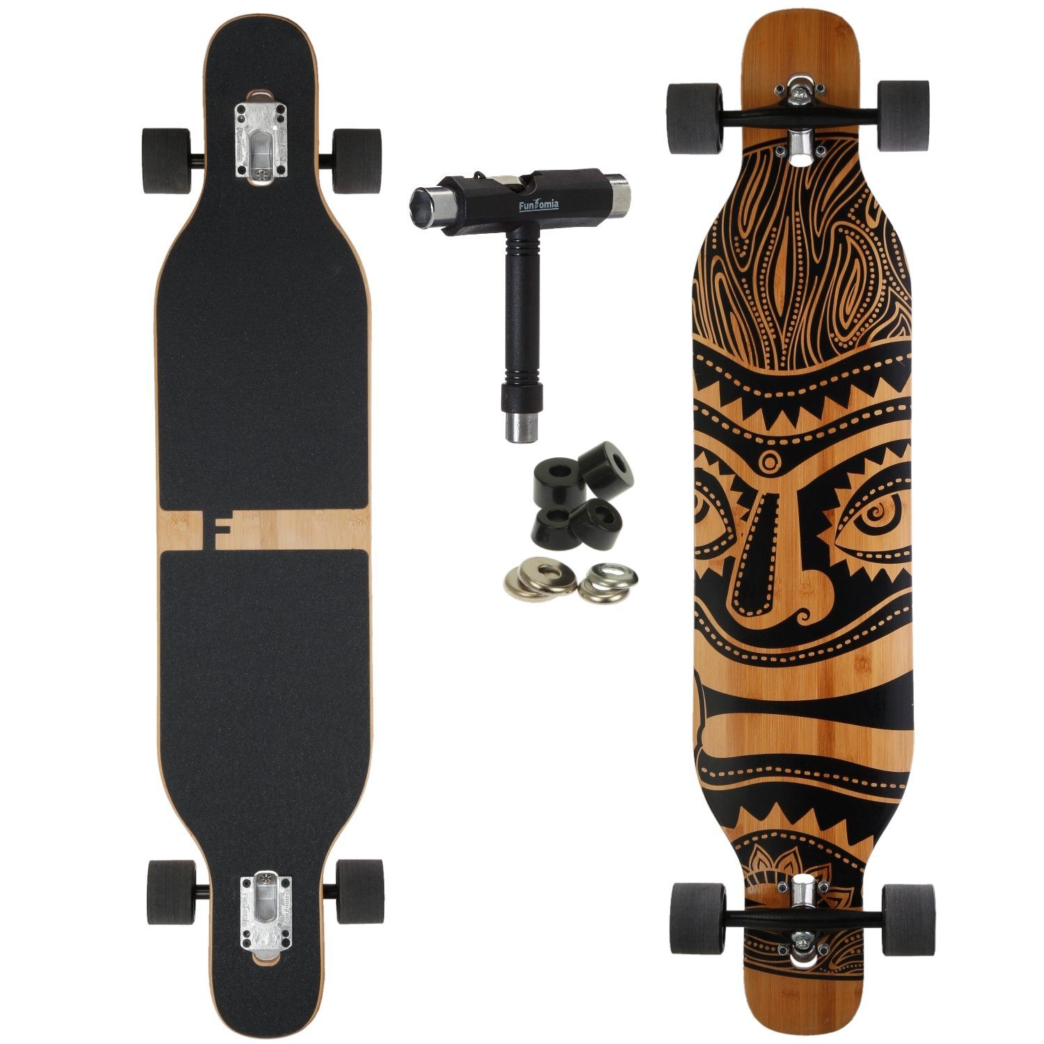 Longboard Camber Ahornholz Longboard in 3 Flex Stufen + T-Tool