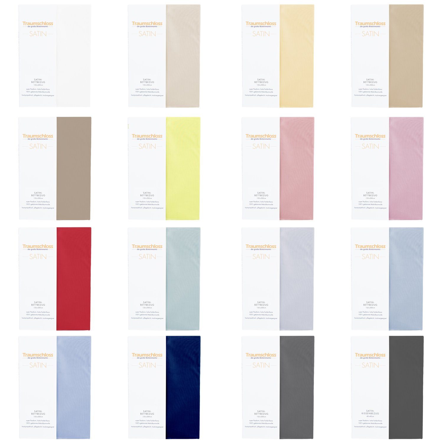 Traumschloss Bettbezug Mako-Satin, (1 St), 100% Mako-Baumwolle, mit Reißver günstig online kaufen