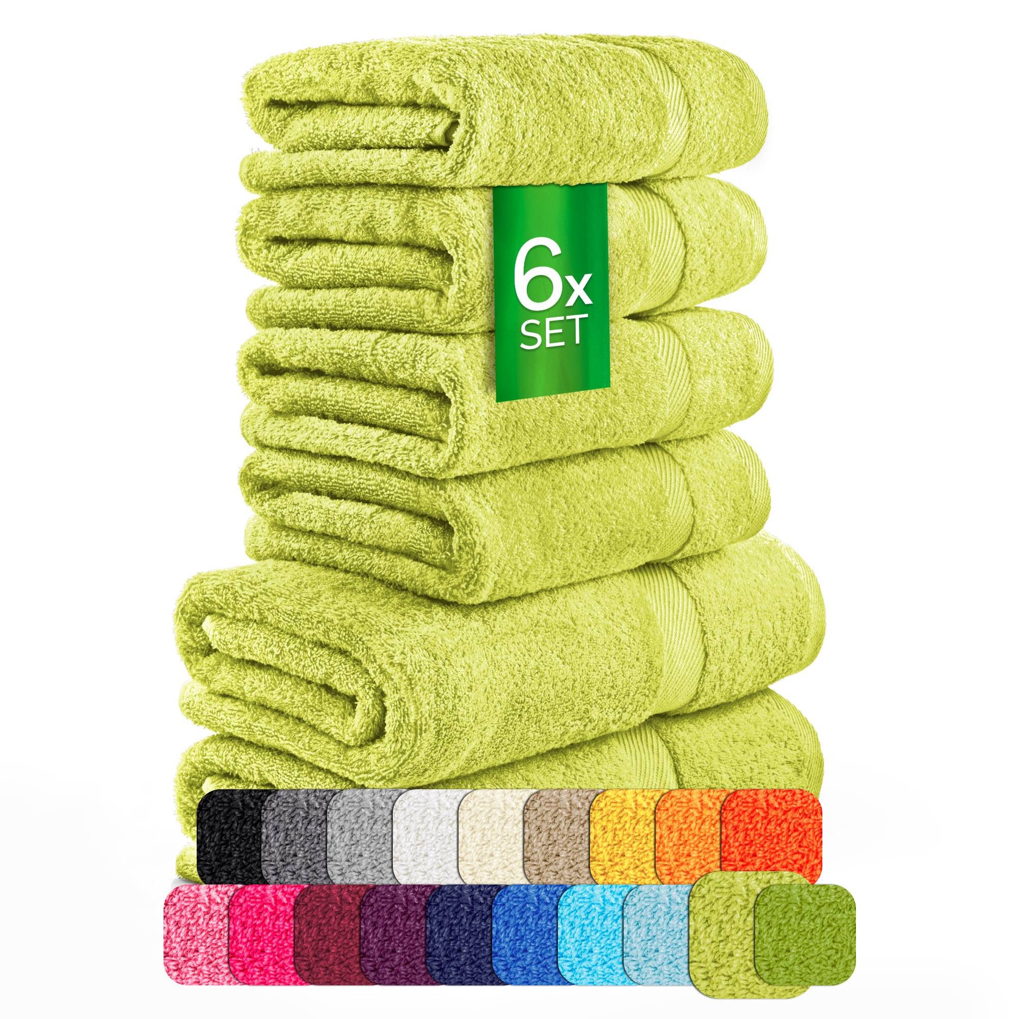 etérea Himmlische Qualität Handtücher etérea Carli 6-teiliges Handtuchset - fix und, Baumwolle (Spar-Set, 6-St)