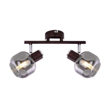 etc-shop LED Deckenspot, Leuchtmittel nicht inklusive, Decken Lampe Leuchte Metall Bronze Chrom Glas Spots Beweglich Wohn