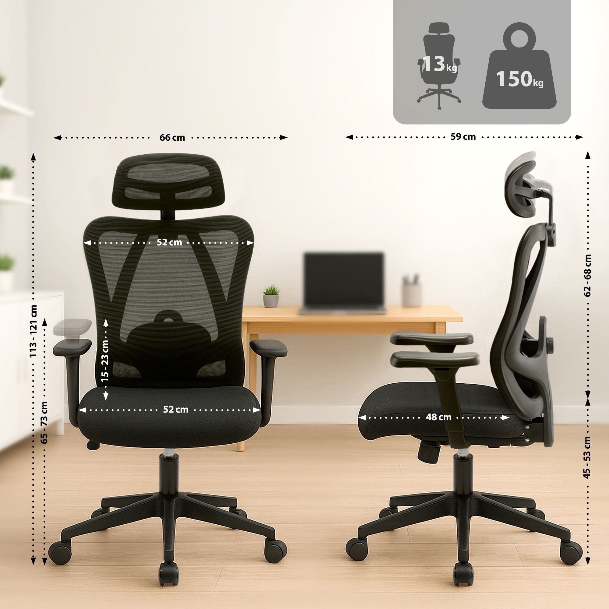 CLP Schreibtischstuhl Elisha, ergonomischer Bürostuhl, atmungsaktiv