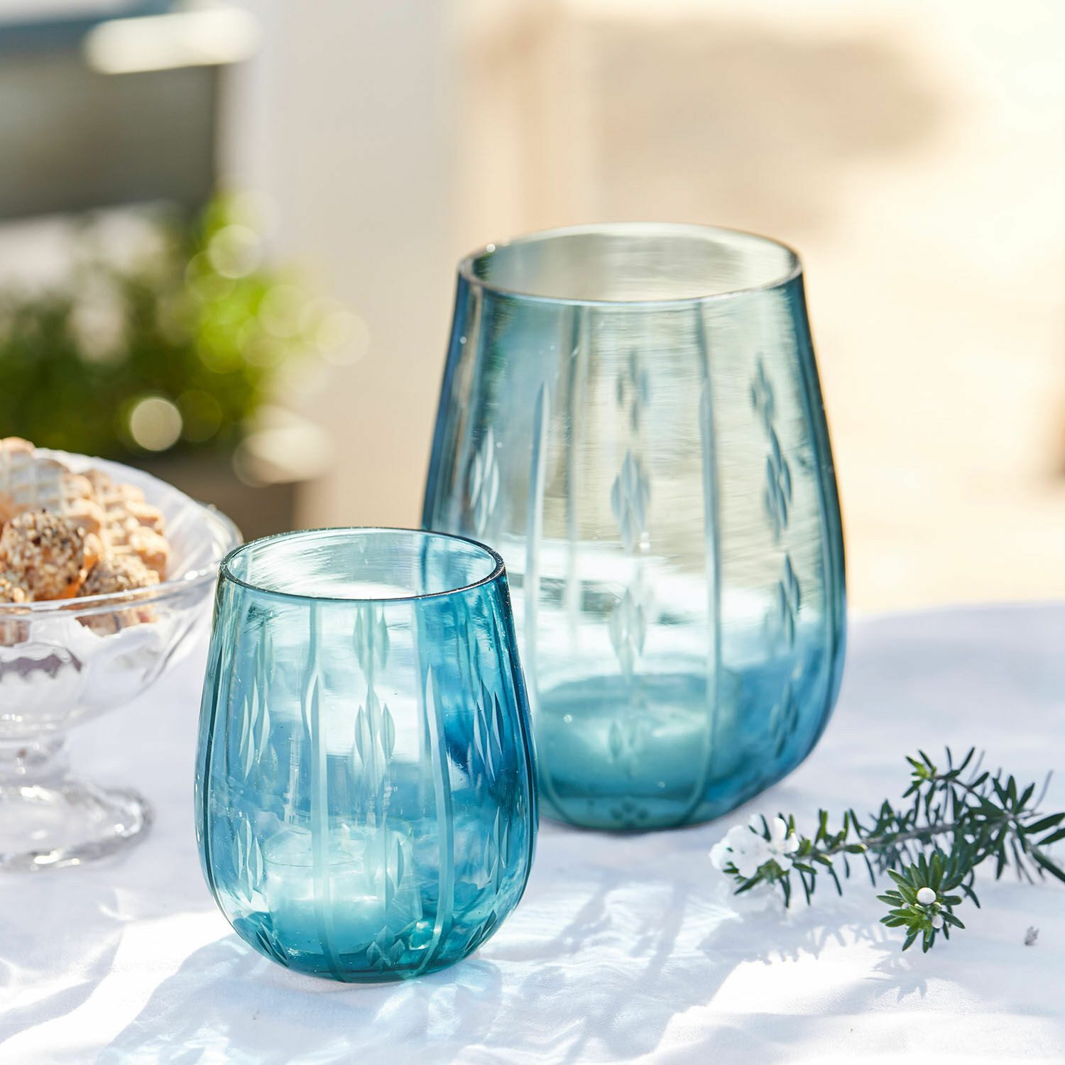 Mirabeau Windlicht Windlicht 2er Set Danisar blau (2er Set, 2er Set)