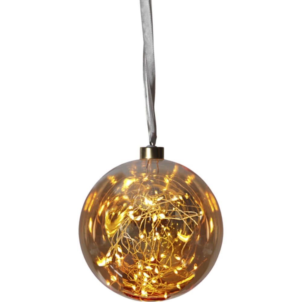 STAR TRADING LED Kugelleuchte "Glow" Glas, orange, Kugel, warmweiß, 150x150mm, warmweiß