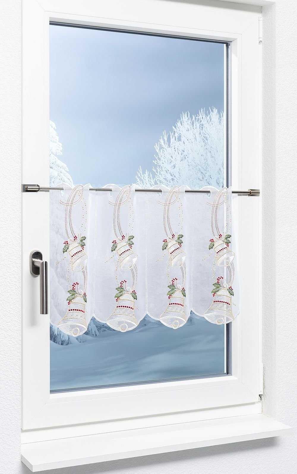 Plauener Spitze® Scheibengardine Glockenklang (1 St), halbtransparent, HxB günstig online kaufen