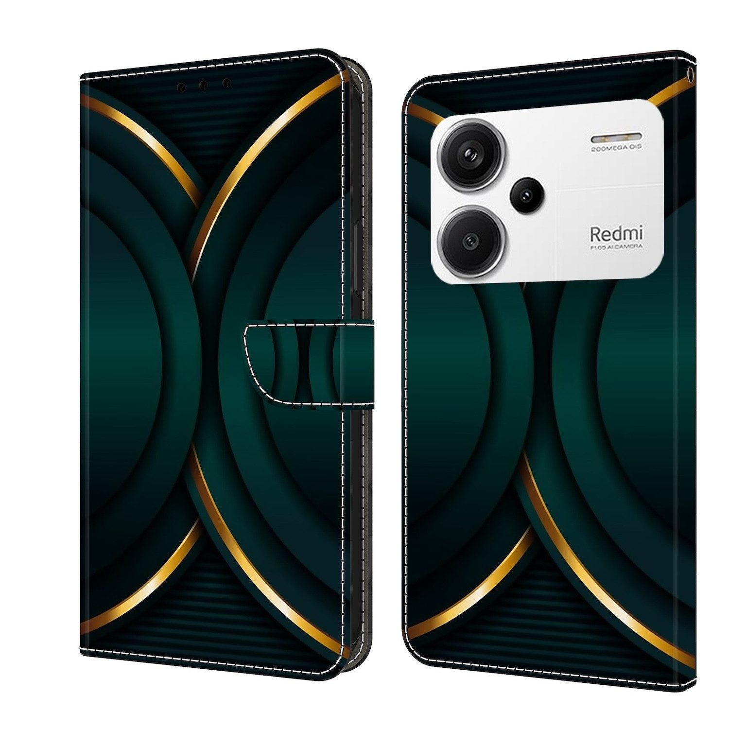 Wigento Handyhülle Für Xiaomi Redmi Note 13 Pro Plus Kunst-Leder Book Tasche Motiv 10