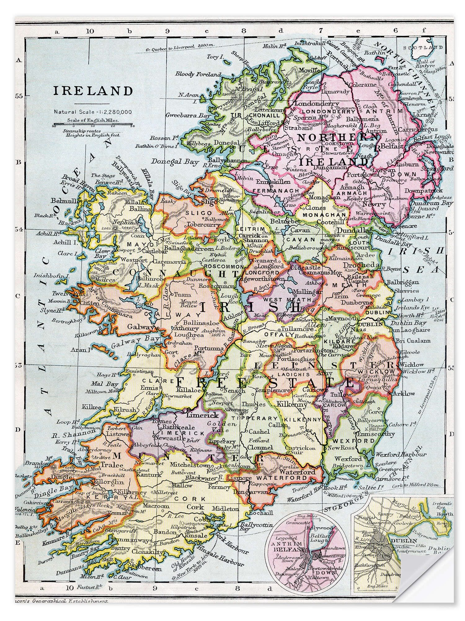 Posterlounge Wandfolie Ken Welsh, Freistaat Irland und Nordirland, Wohnzimmer Illustration