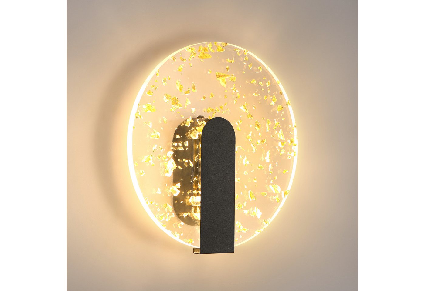 BlingBin LED Wandleuchte Innen LED, 5W Rund Modern Wandlampe Wandbeleuchtung aus Acryl, 500LM, LED fest integriert, Warmweiß, Warmweiß 300K, Wandlampe Innen für Wohnzimmer, Treppenhaus, Flur