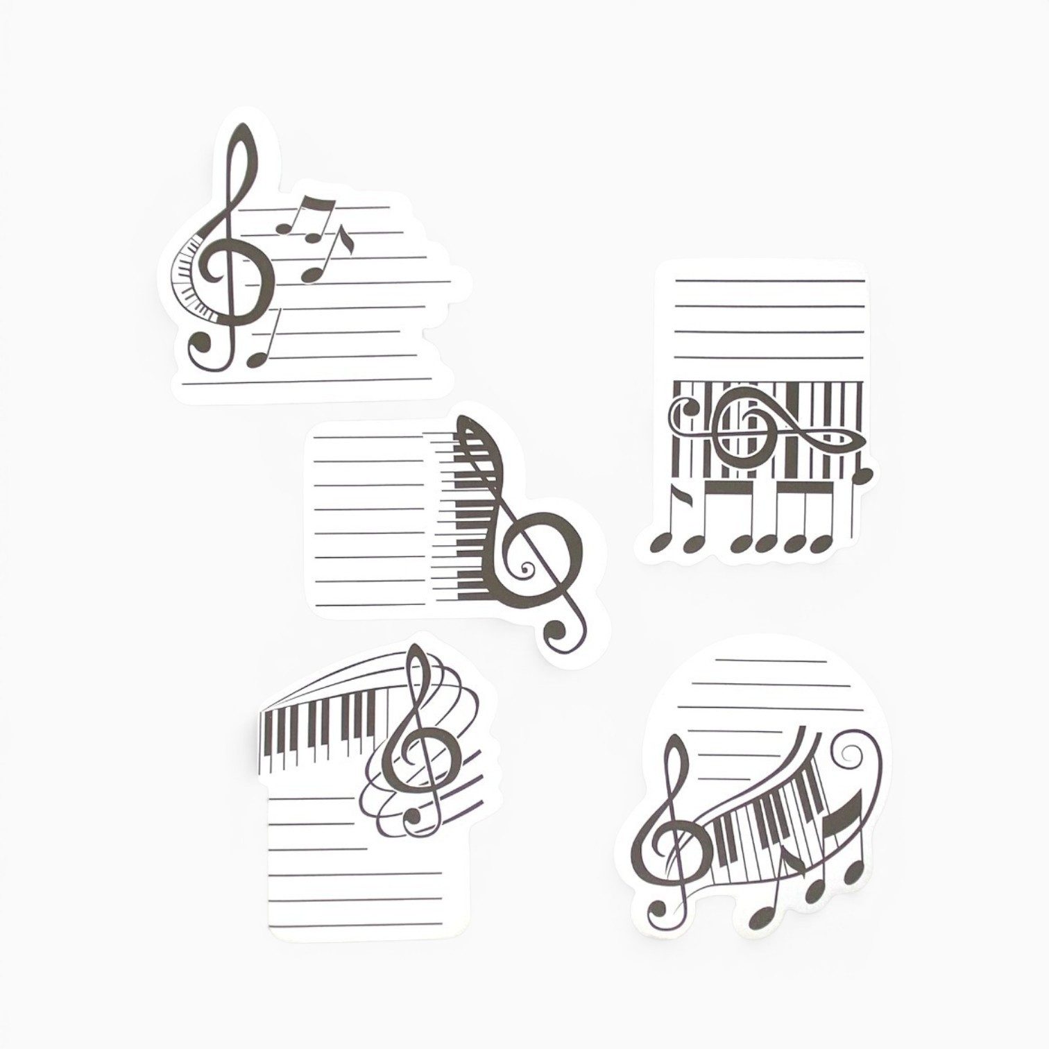 mugesh Haftnotizblock Haftnotizblock Tastatur & Violinschlüssel (5er-Set)