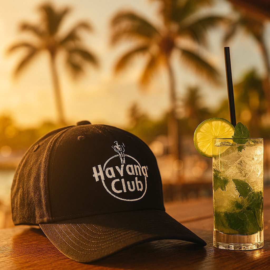 Havana Club Baseball Cap Havana Club Kappe – Schwarz, Offizielle Havana Club Cap (1-St)