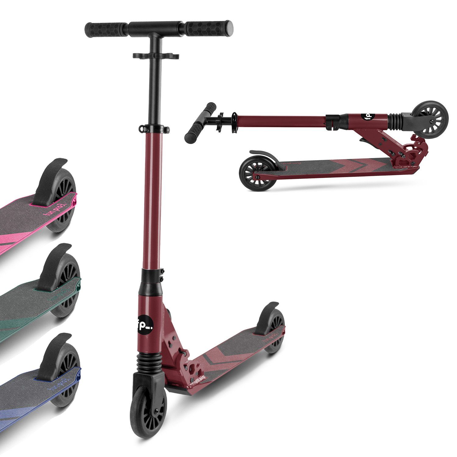 fun pro Cityroller THREE Kick Kinderroller, Kinder klappbar Roller Tretroller Scooter Kinder - Stunt