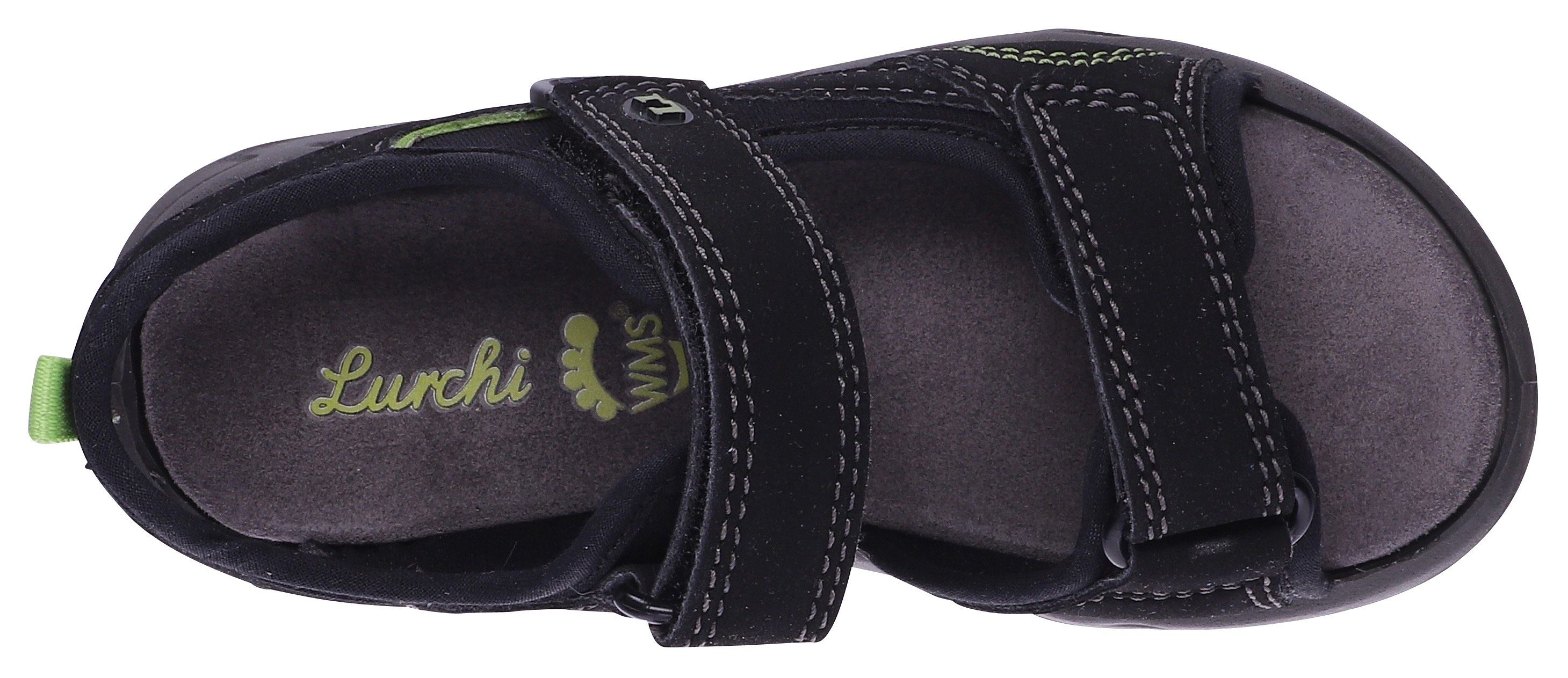 ONIRO Lurchi Mittel Aktzenten Sandale farbigen schwarz-lime mit WMS: