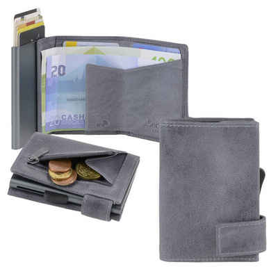 SecWal Geldbörse "SW1" Kartenbörse Herren klein 7x9cm, Kartenbörse, Minibörse, Kartenetui Alucase, RFID Schutz und Münzfach