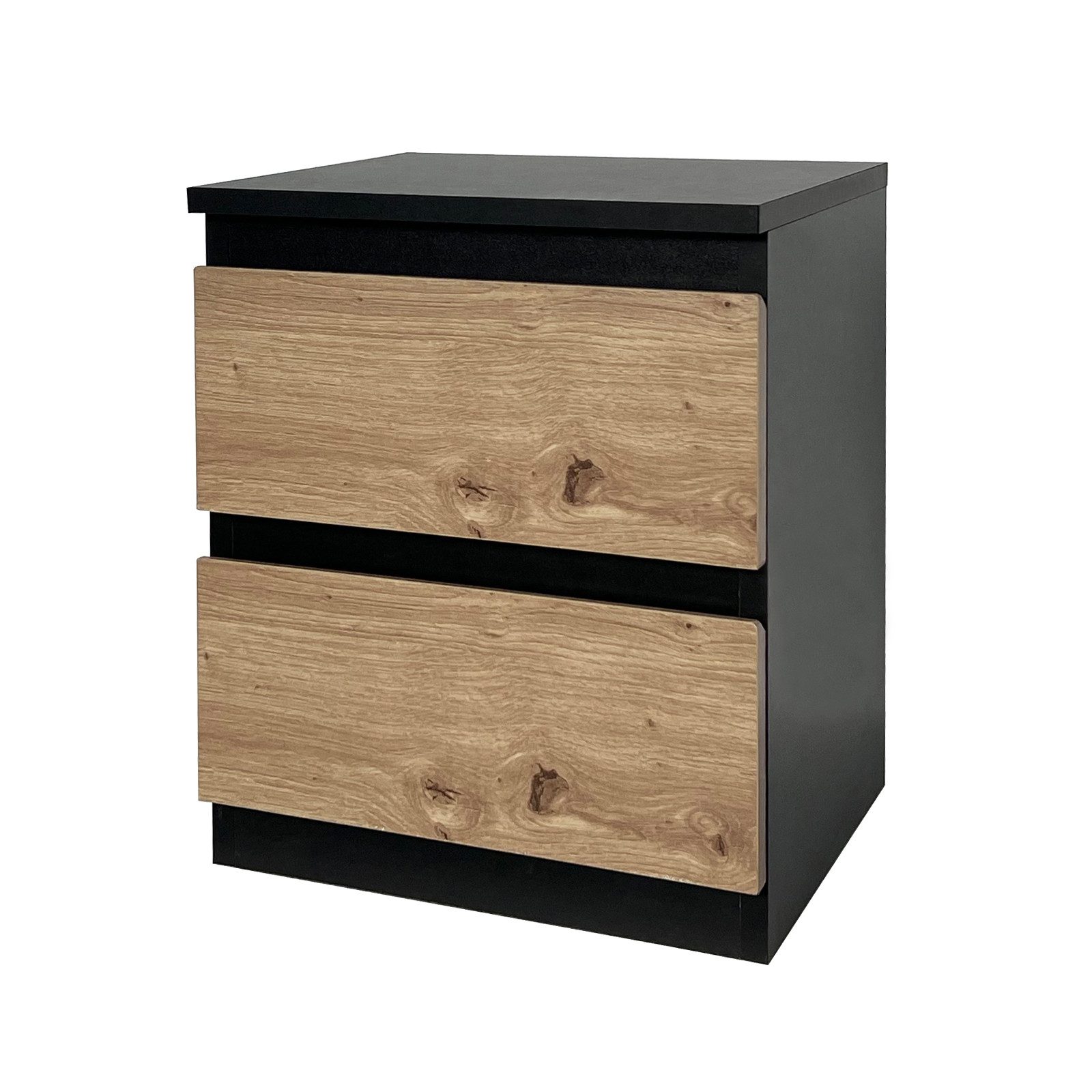HTI-Living Nachtkommode Nachtkommode mit 2 grifflosen Schubladen (1 Stück, 1 St., 1 Nachtkommode), Nachtschrank Nachttisch