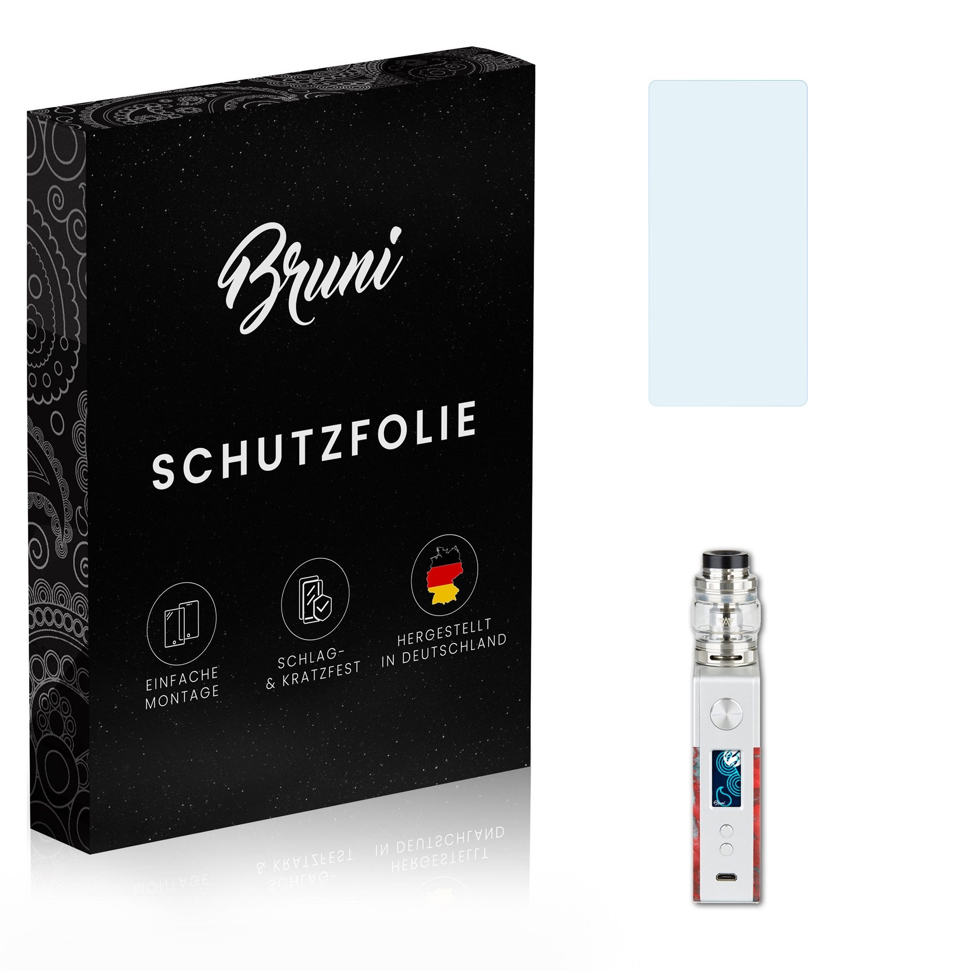 Bruni Schutzfolie Glasklare Displayschutzfolie für Geekvape Nova, (2 Folien), praktisch unsichtbar