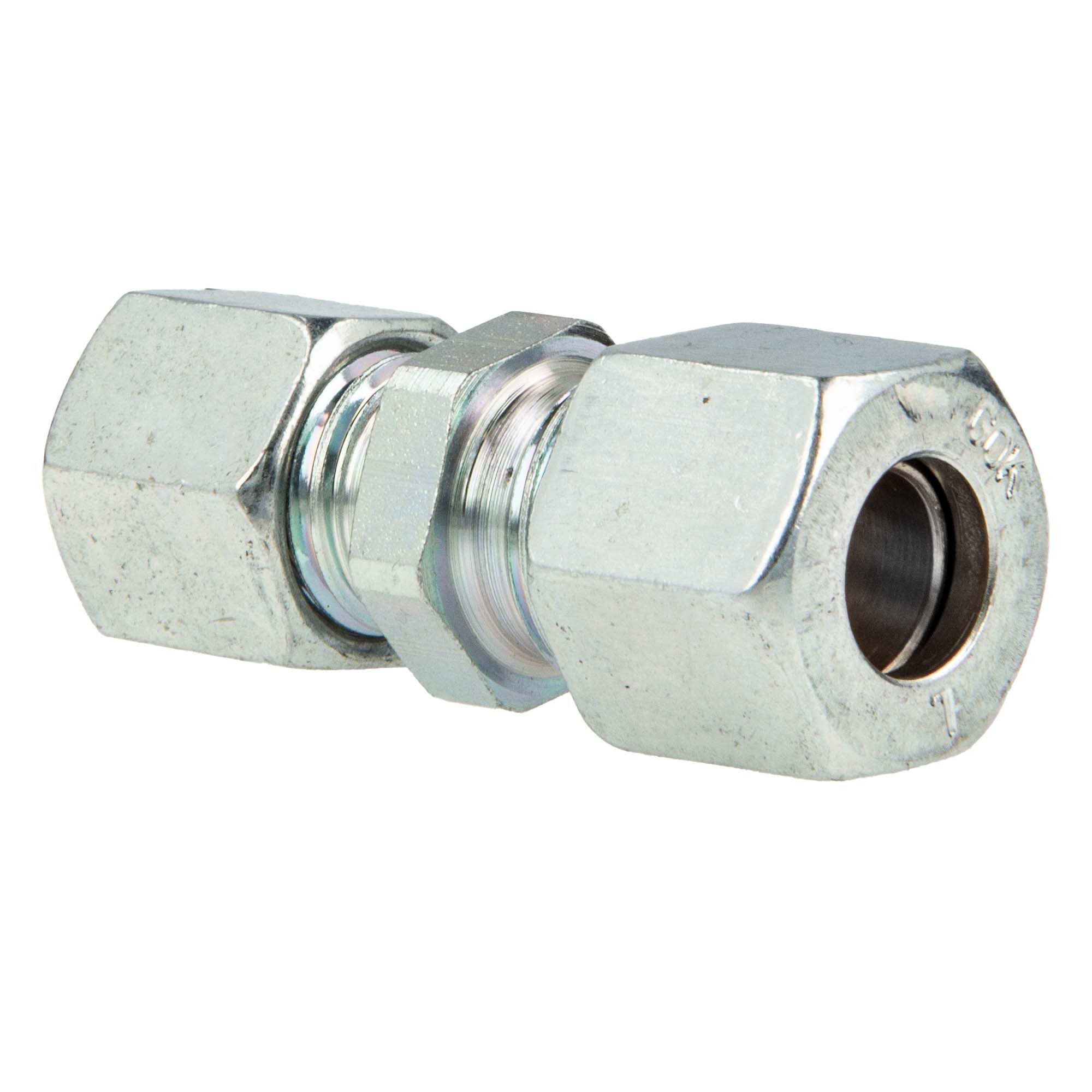 GOK Wasserrohr Schneidringverschraubung Typ GR - Gerade Verschraubung reduziert, 10 x 8 mm Schneidring Stahl