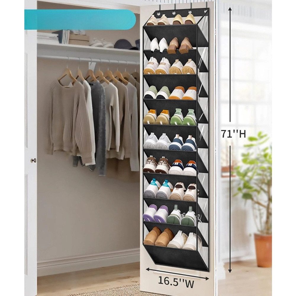 Coonoor Hängeregal Schuh-Organizer mit großen, tiefen Taschen, Hängeregal Schuhhalter, für schmale Türen – Bild 4 von 5