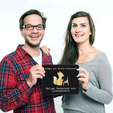 Mr. & Mrs. Panda Mauspad Online Redakteur Leidenschaft - Schwarz - Geschenk, Schenken, Büroaus (1-St), rutschfest