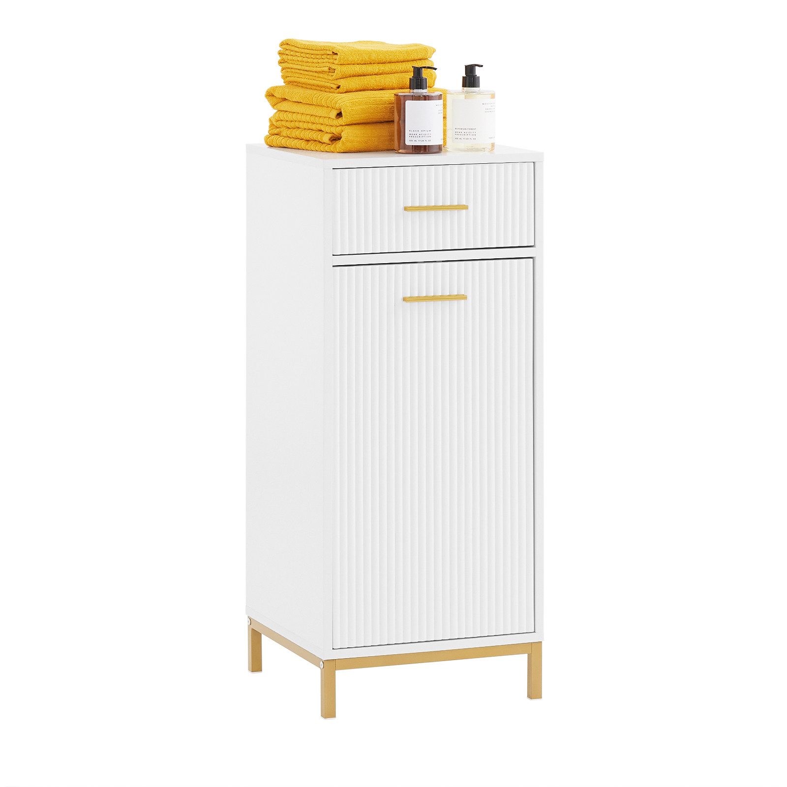 SoBuy Wäscheschrank mit Ausklappbarem Wäschesack Wäschesammler Weiß BZR180- günstig online kaufen