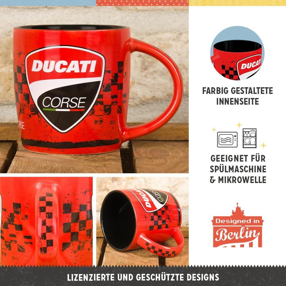 Nostalgic-Art Tasse Kaffeetasse - Ducati Corse - Logo Racing