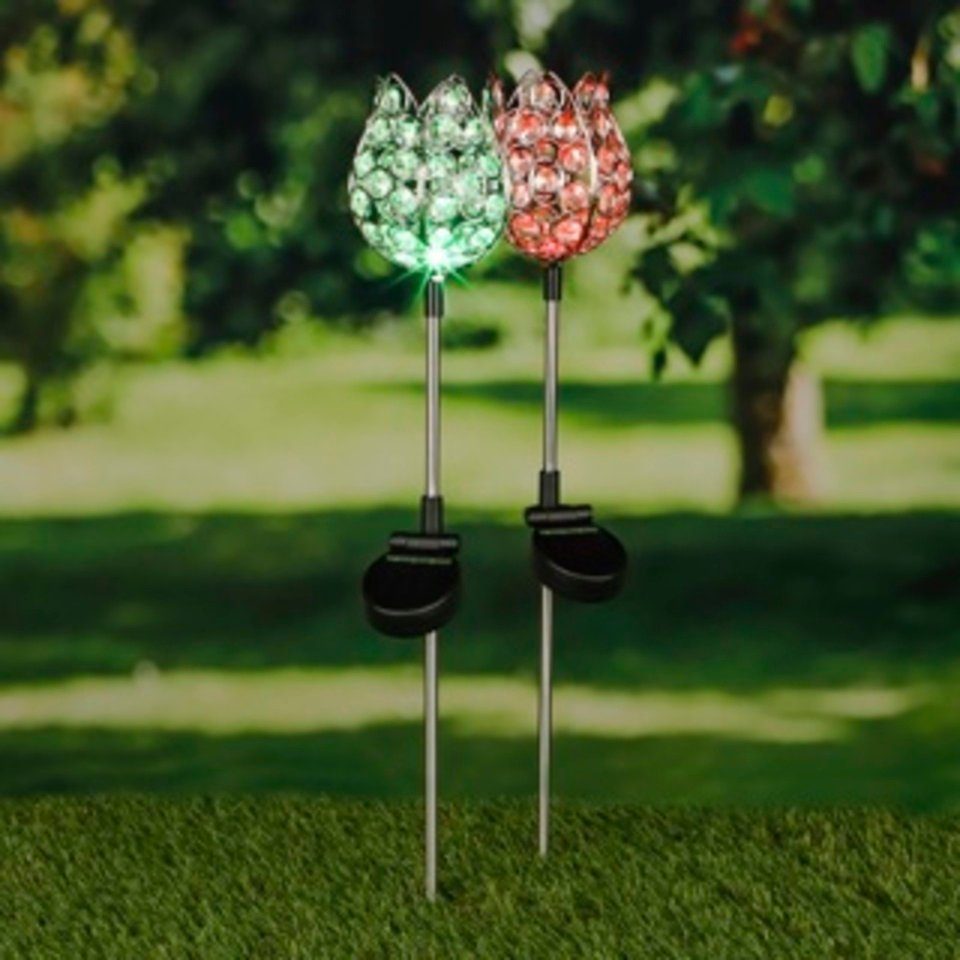 Haushalt International Gartenstecker Solar-Gartenstecker "Kristallblume", 2 günstig online kaufen