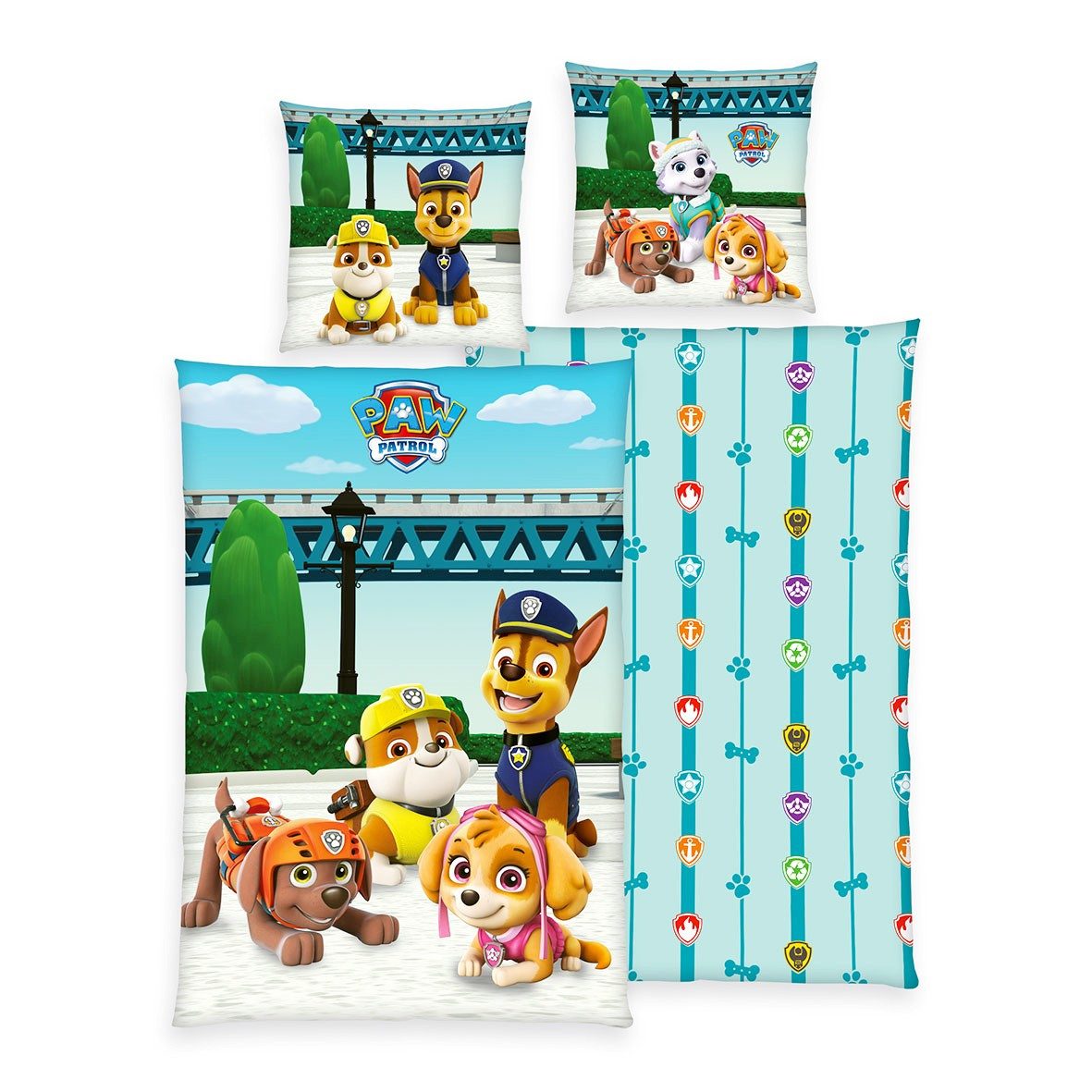 Herding Kinderbettwäsche 135x200cm Paw Patrol Hunde Polizei, Renforcé, 2 te günstig online kaufen